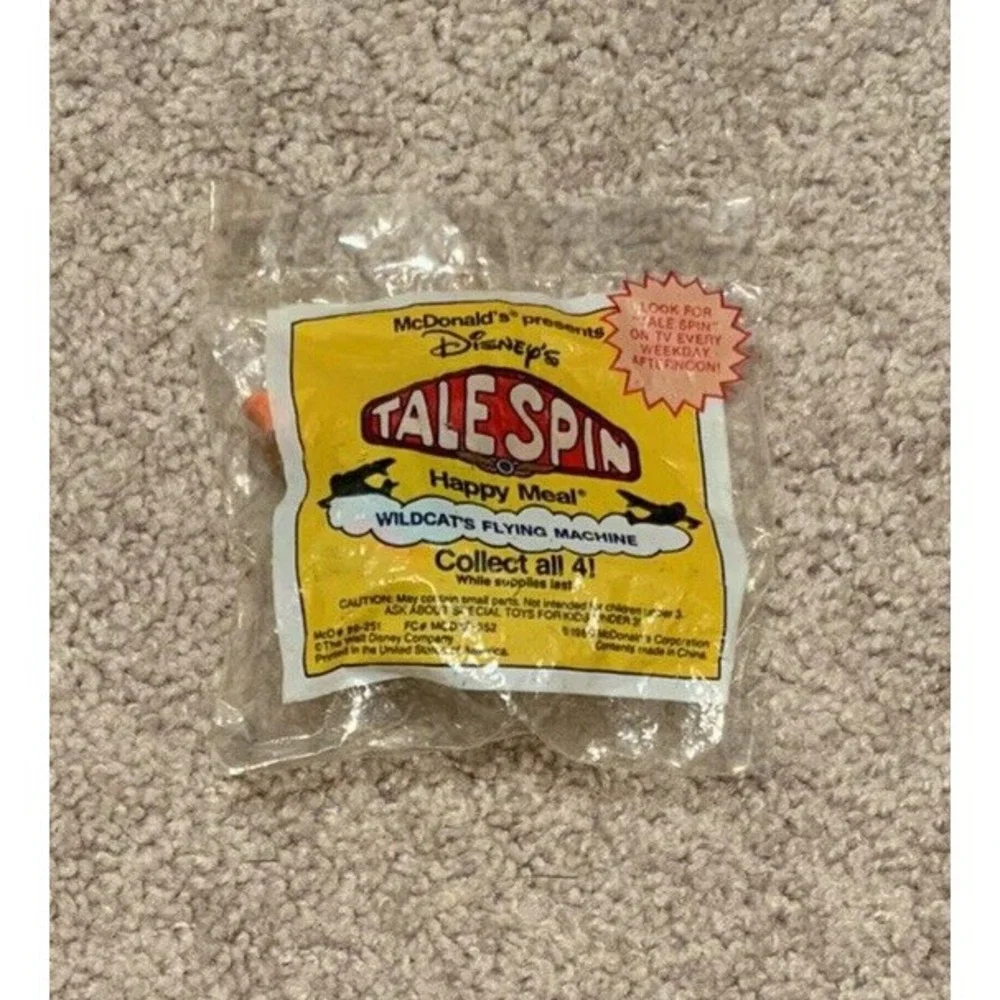 1989 Disney‎ Tale Spin Wildcat Plane McDonald's Happy Meal Toy Sealed